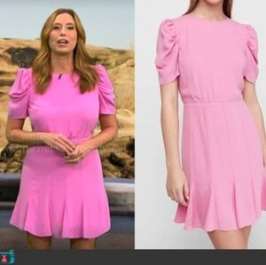EXPRESS Pink Puff Sleeve Dress